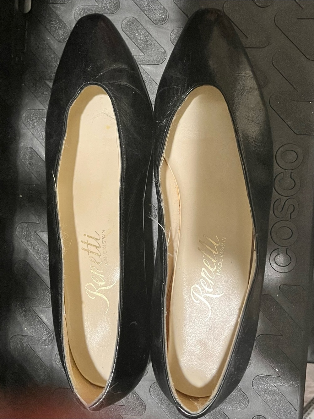 Black Leather Women's Flats